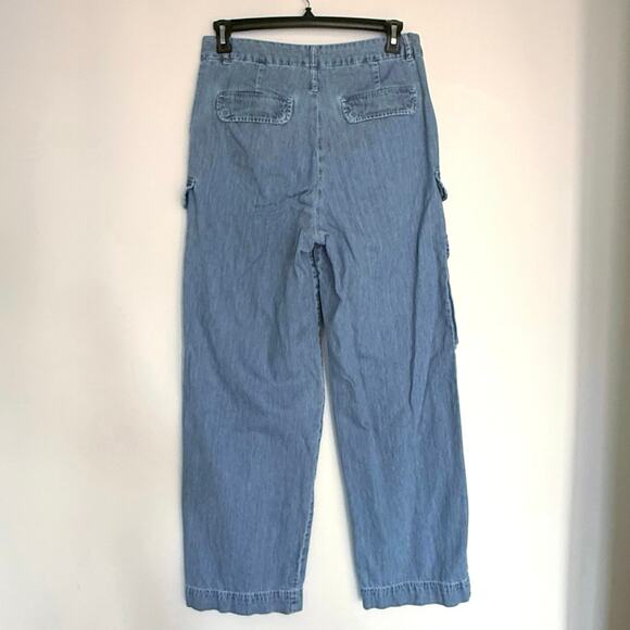 Frame Jeans Size 30 Relaxed Cargo Mid Waist Straight Leg Medium Light Wash - Picture 3 of 12